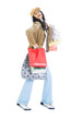 happy young lady holding shopping bags
