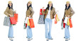 happy young lady holding shopping bags