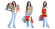 happy young lady holding shopping bags