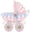Ruffled Pink Baby Carriage