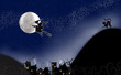 witch in the sky of the village