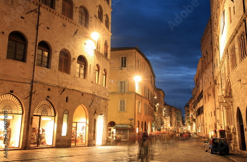Foto: Evening street scene;Perugia;Italy Evening street scene;Perugia;Italy