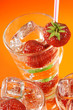 Fresh water and strawberries
