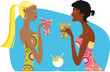 Girls drinking cocktails