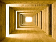 concrete tunnel and lateral lights