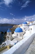 Greek island churches on cliff