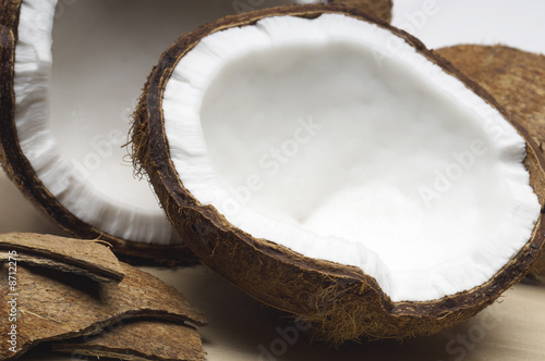 Photo: Halved coconuts Halved coconuts