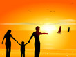 Happy family on the beach
