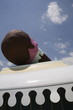 Closeup of giant ice cream cone