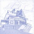 3d house: vector technical draw