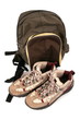 rucksack and boots for excursion