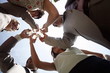 Group of people with champagne glasses toasting