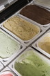 Closeup of ice cream display