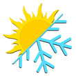 sun and snow weather icon