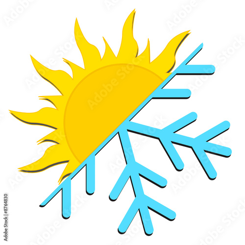 weather symbols snow. sun and snow weather icon