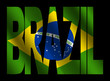 Brazil text with Brazilian flag