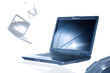 laptops flying