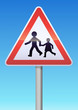 Panneau de danger endroit fréquenté par les enfants Panneau de danger endroit fréquenté par les enfants