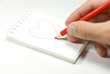 A piece of paper with heart drawing