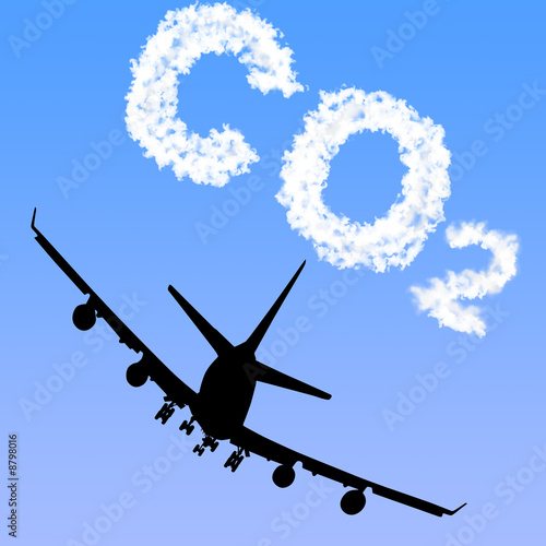 Illustration: Plane and CO2 Plane and CO2
