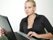 Photo: beautiful girl with laptop beautiful girl with laptop