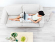 Modern Young Woman Sitting On ...