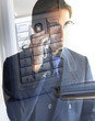Man on the phone abstract