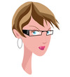 Illustration portrait femme à lunettes