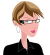 Illustration portrait femme à lunettes