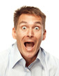 Excited man yelling