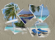 Vacanze -polaroid - sfondo sabbia H