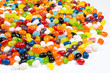 Colorful Jelly Beans Candy on a White Background