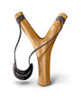 vector illustration home made wooden slingshot weapon