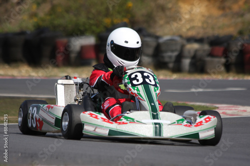 Photo: Minimax formula go kart coming into the chicane. Minimax formula go kart coming into the chicane.