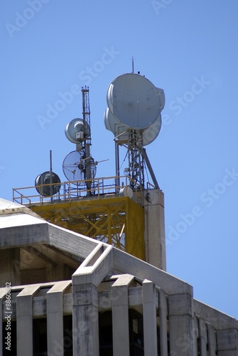 Photo: sattelite dishes on a roof sattelite dishes on a roof
