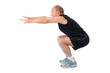 Fit senior man doing a squat