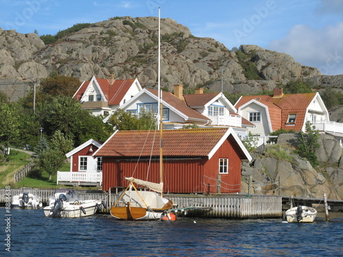 Houses by the sea on the West coast of Sweden