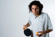 Ping Pong Player Hold A Paddle...