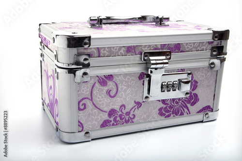 White Cosmetic  on Photo  Metal Vanity Case  Cosmetic Bag On White Background    Murat