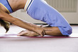 View of a woman exercising.