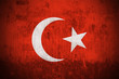 Photo: Weathered Flag Of Turkey, fabric textured.. Weathered Flag Of Turkey, fabric textured..