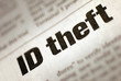 Black and White Newspaper Headline stating "Identity Theft"
