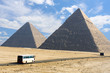 Great pyramid in Giza and sky with clouds