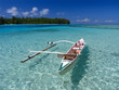 Fishing boat in polynesian beach