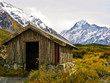Mountain hut in Mount Cook National Park. New Zealand
