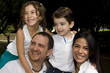 Beautiful family enjoying together in the park