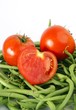 haricots verts et tomates du jardin