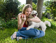 Pretty young woman hugging her dog Pretty young woman hugging her dog