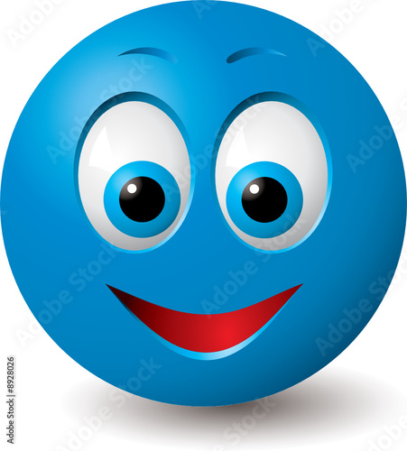 cute pics of smiley faces. Vector: Happy blue smiley face