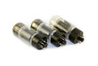 Antique Vacuum Tubes Isolated on a White Background.